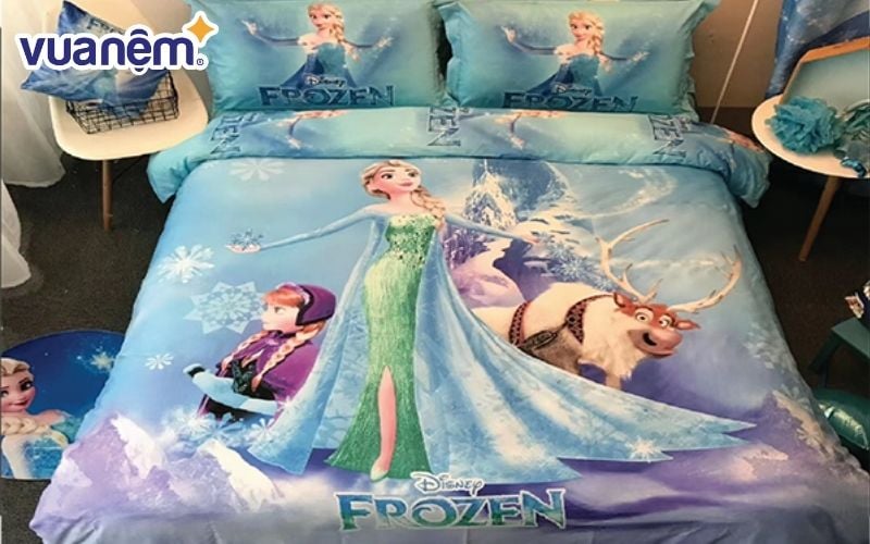 Ga giường 1m2 Công chúa Elsa Cotton
