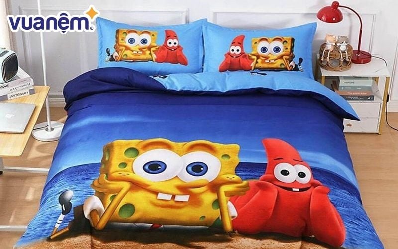 Ga giường 1m2 trẻ em những chú bọt biển Spongebob