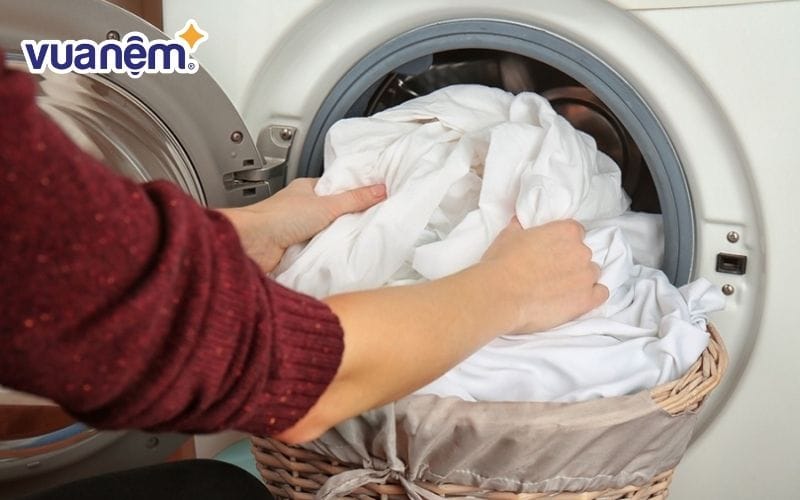 Giặt lượng chăn ga gối vừa đủ với máy giặt
