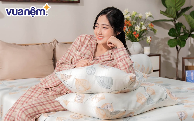 Chất vải tencel dịu nhẹ với da, thoáng mát suốt đêm dài