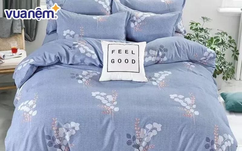 Bộ Ga chun vỏ chăn AMD Lily họa tiết 5 chi tiết