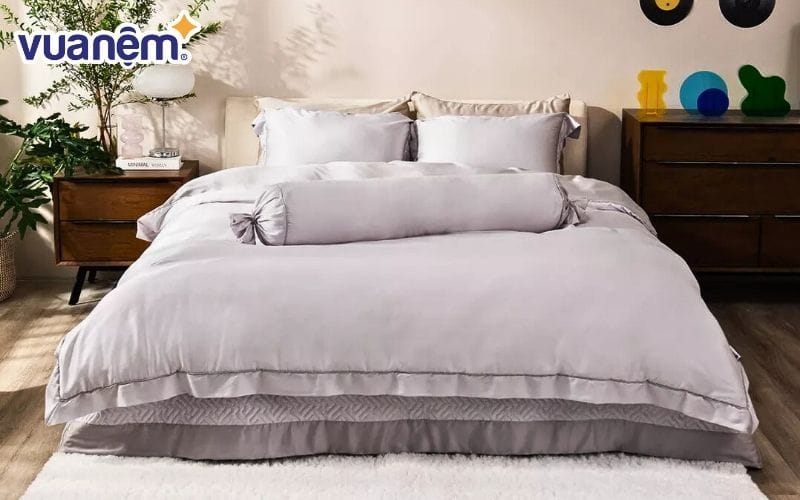 Bộ chăn ga chun chần Lụa Tencel cao cấp Amando Élan 5 chi tiết