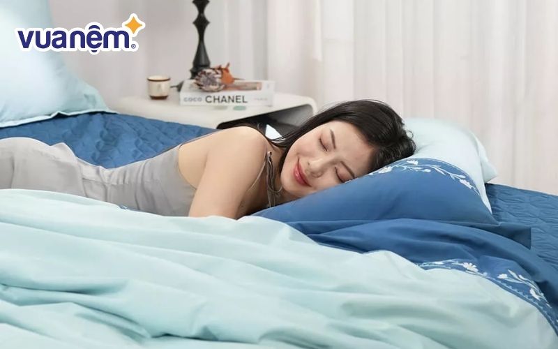 Bộ ga phủ chăn chần cotton satin Amando màu xanh lá
