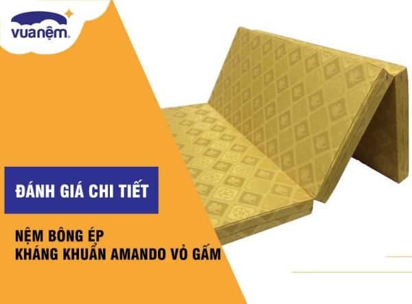 Đánh giá nệm bông ép kháng khuẩn Amando vỏ gấm