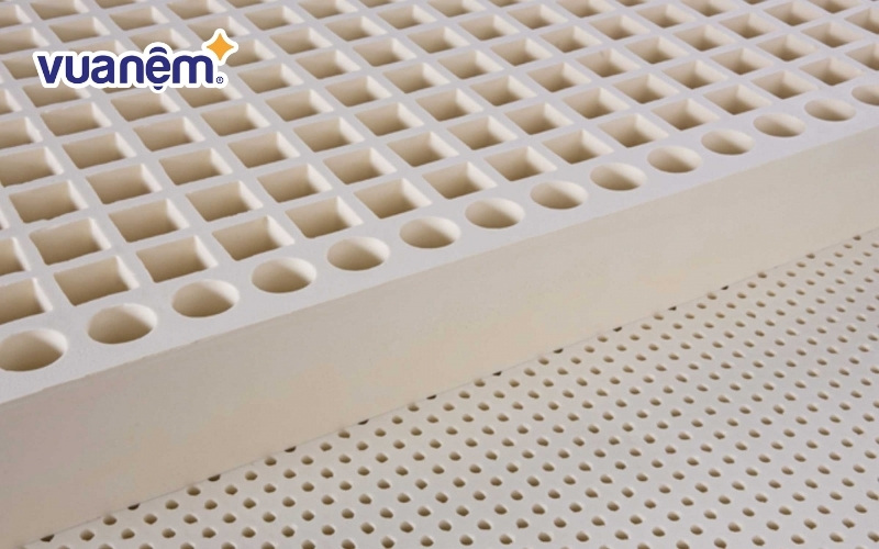 Do thiết kế nhiều lỗ nên nệm cao su sẽ "mát" hơn các dòng nệm khác