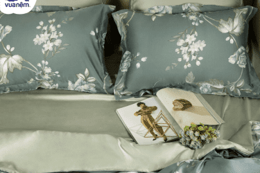mẫu drap giường màu xanh lá