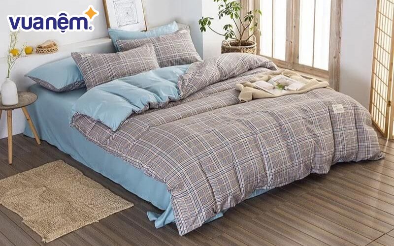 Drap phủ giường chần bông cotton đũi
