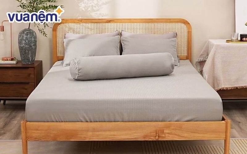 Bộ ga giường màu xám vải gấm Amando Ellie