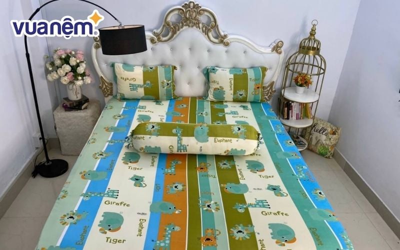 Mẫu ga giường thun lạnh họa tiết dễ thương