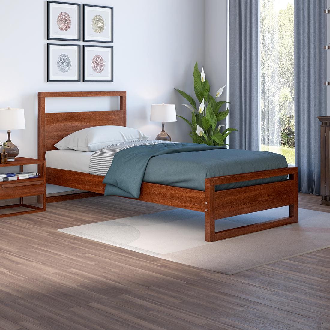 Mẫu giường gỗ đơn đẹp