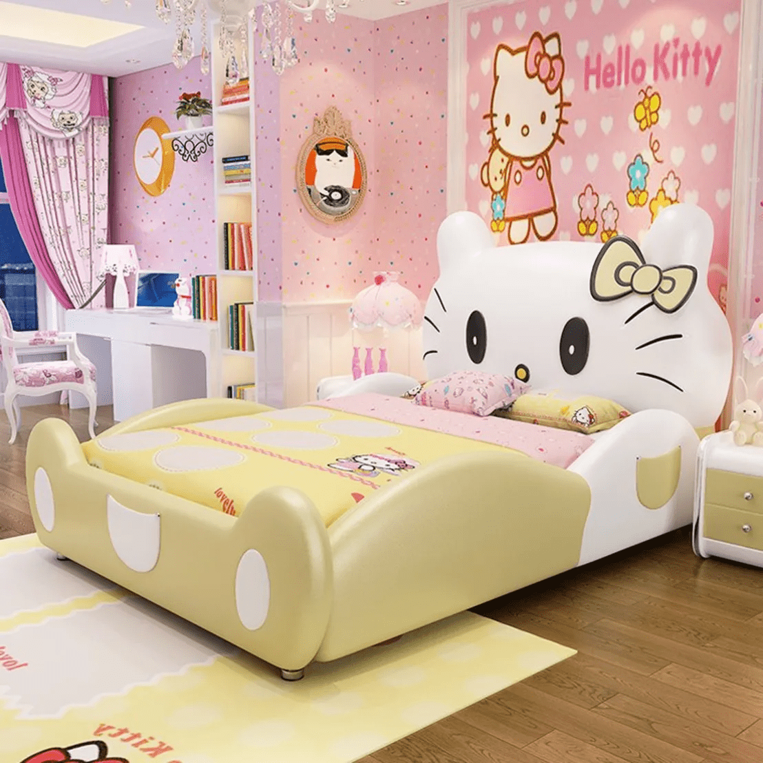 Mẫu giường ngủ Hello Kitty cho bé