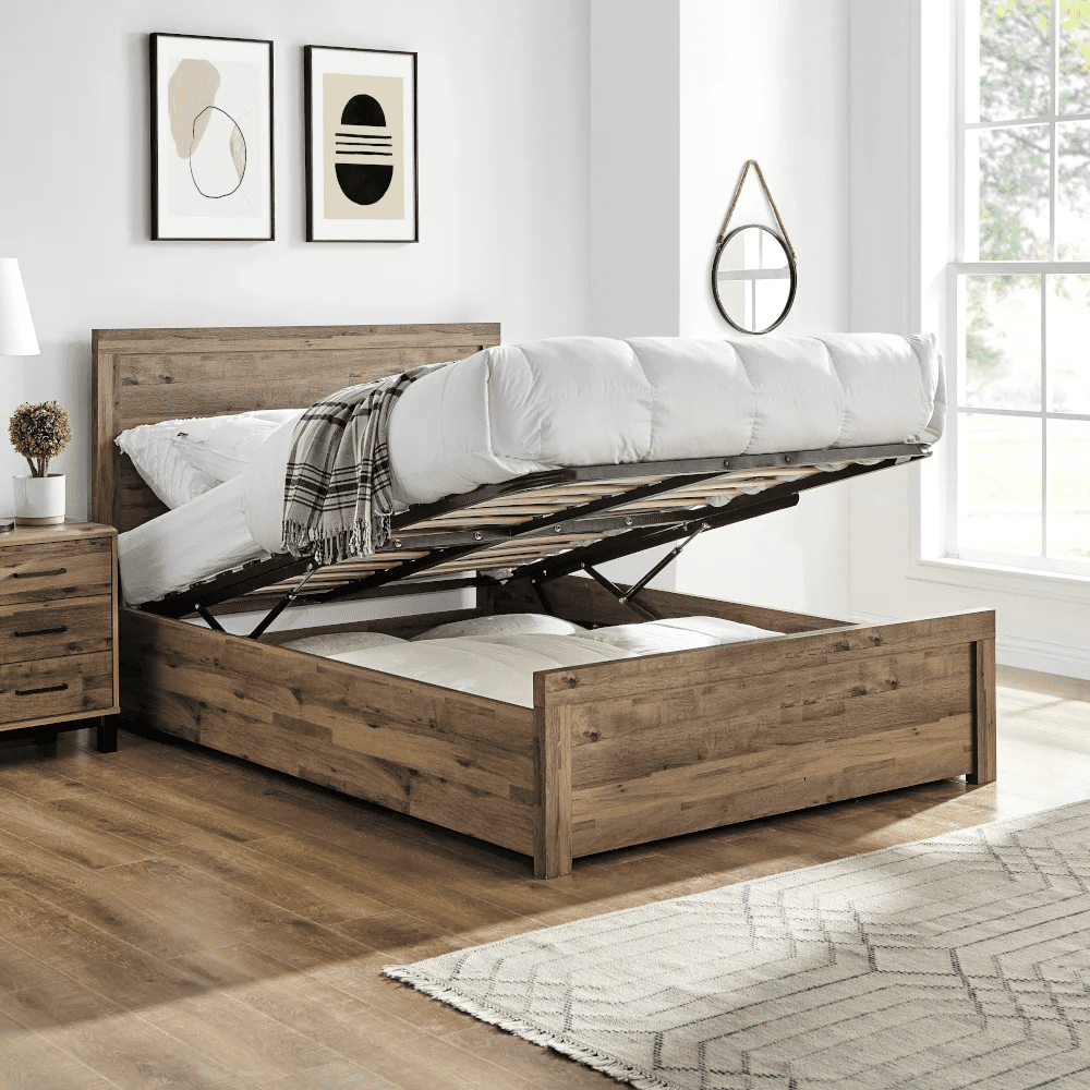 Giường ngủ có ngăn kéo làm từ gỗ hiện đại