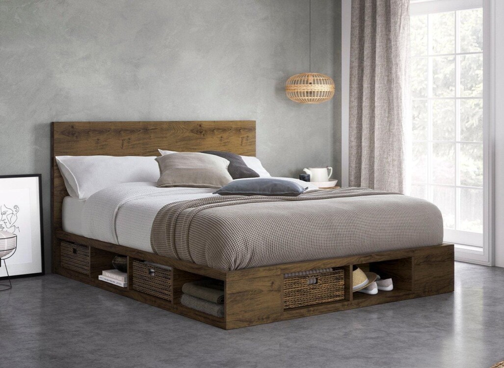 Mẫu giường gỗ kèm ngăn kéo đẹp 23