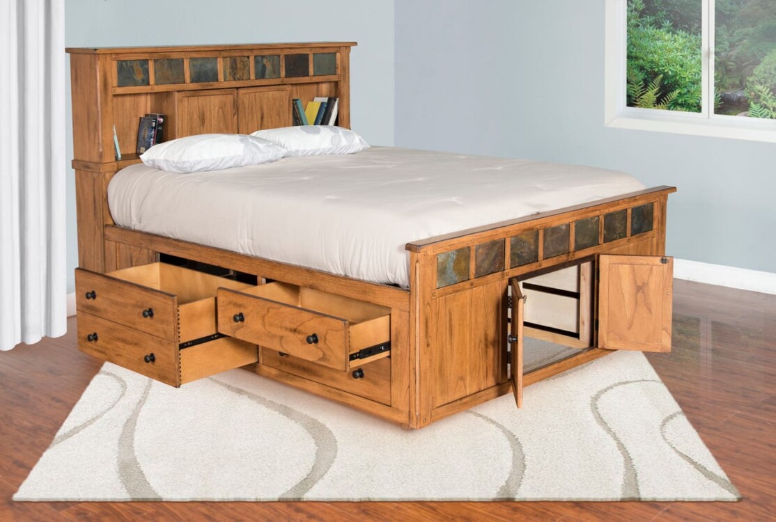 Mẫu giường gỗ kèm ngăn kéo đẹp 24