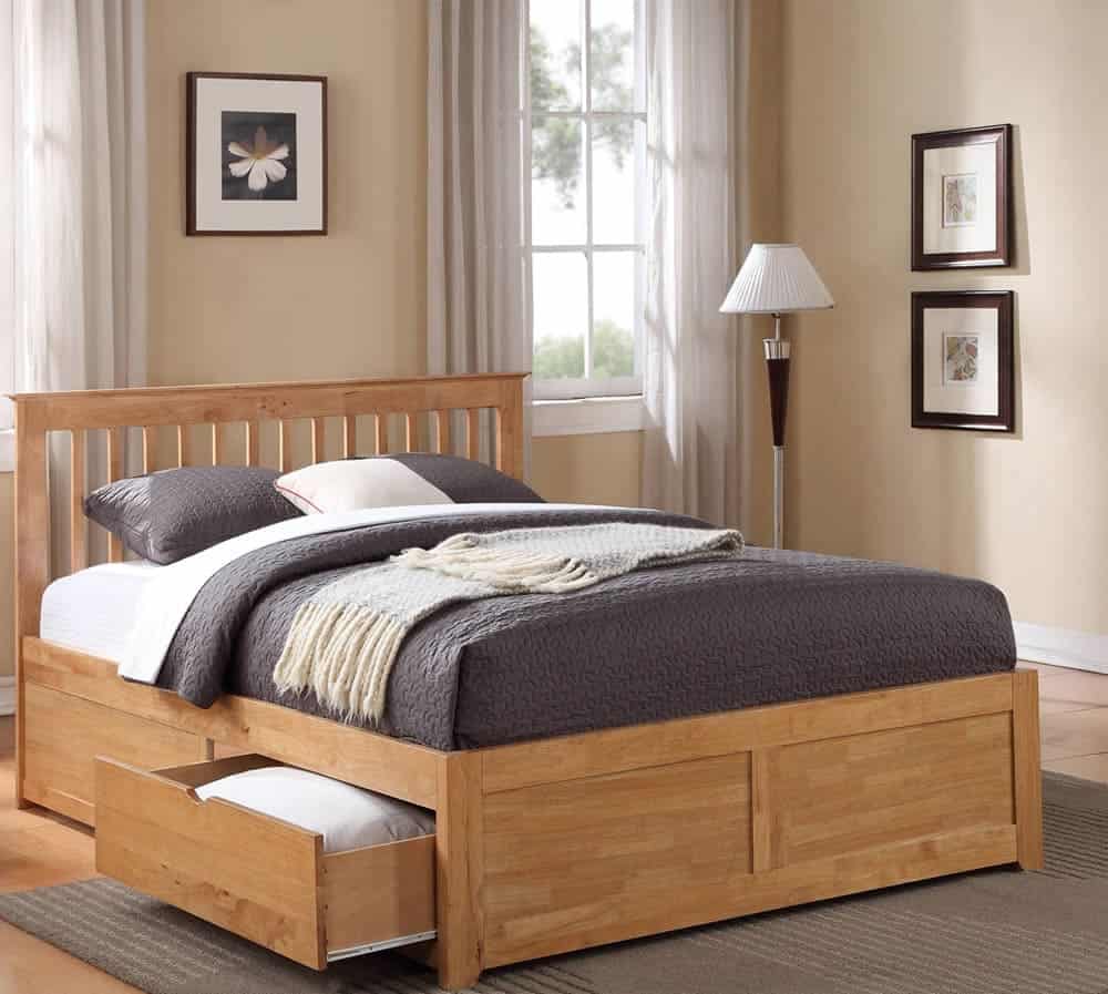 mẫu giường ngủ gỗ có ngăn kéo