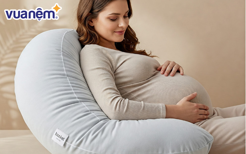 Thời điểm thích hợp dùng gối chữ C cho bà bầu là từ tháng thứ 4 thai kỳ