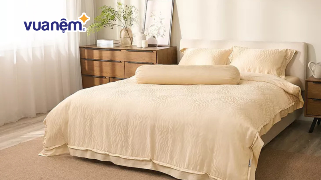 Lựa chọn drap giường màu trơn đẹp lung linh cho mùa xuân