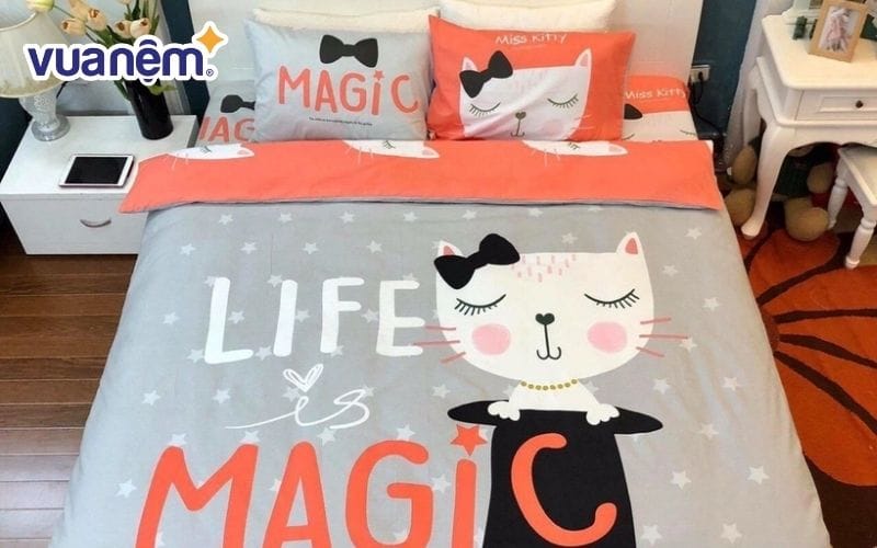 Chăn ga gối cho phòng ngủ của bé có màu nóng