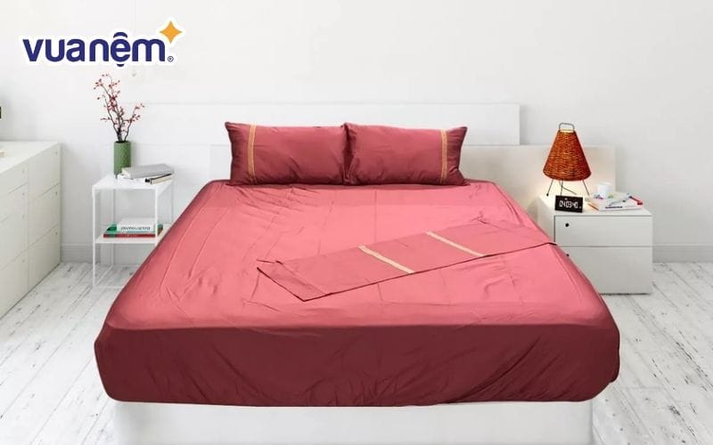 Bộ ga chun Canada cotton đỏ tượng trưng cho sự may mắn, sung túc, thịnh vượng