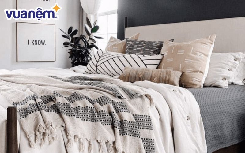 Mền cotton mát vải đũi - Mẫu 6