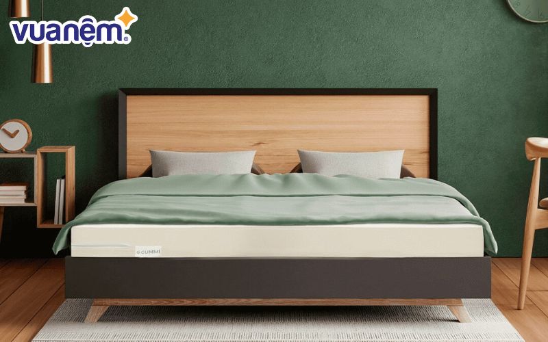 Nệm Gummi Classic có kết cấu cao su nguyên khối dẻo dai, không gây xẹp lún và rất bền bỉ theo thời gian