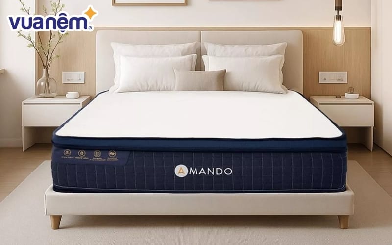 Nệm Amando Innovation với cấu trúc lò xo túi độc lập phù hợp với người nằm nghiêng