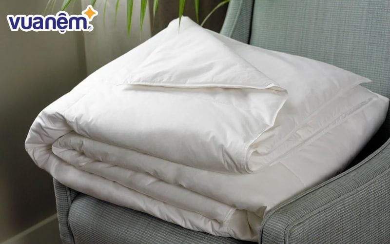 Ruột chăn siêu nhẹ có khả năng giữ ấm tốt mang đến giấc ngủ ngon, thoải mái.