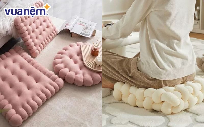 Có muôn vàn mẫu mã, kiểu dáng gối nệm ngồi trên thị trường hiện nay