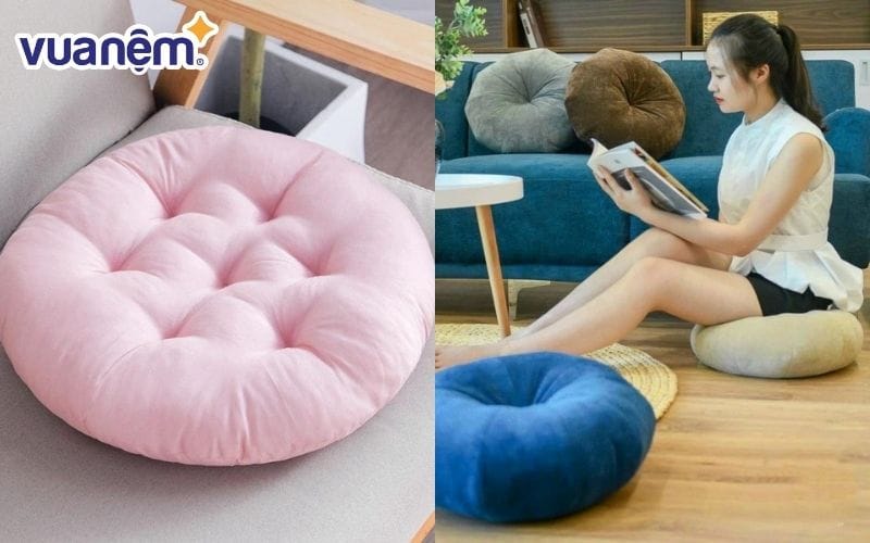 Những chiếc nệm ngồi hình tròn mang đến cho người dùng cảm giác ấm cúng.