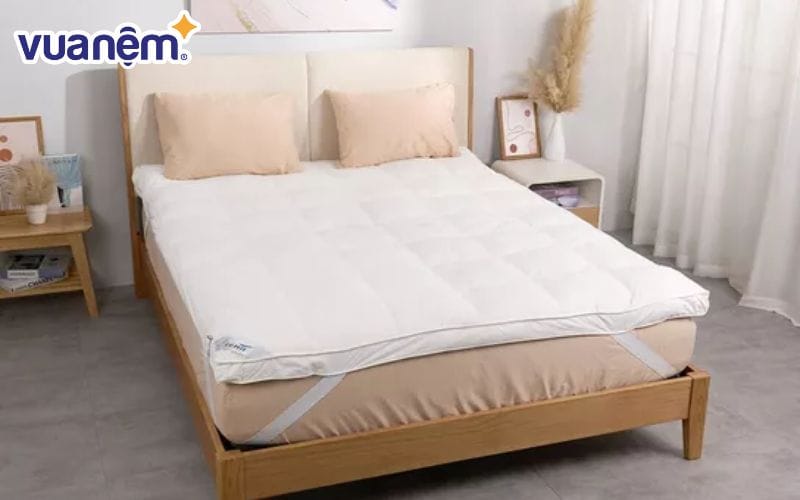 Topper có vỏ cotton kết hợp microfiber.