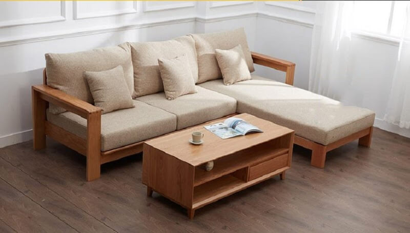 Bàn ghế sofa gỗ thông (mẫu 1)