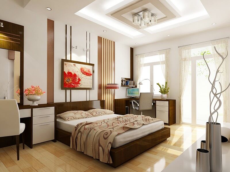  lát sàn gỗ trong phòng ngủ 