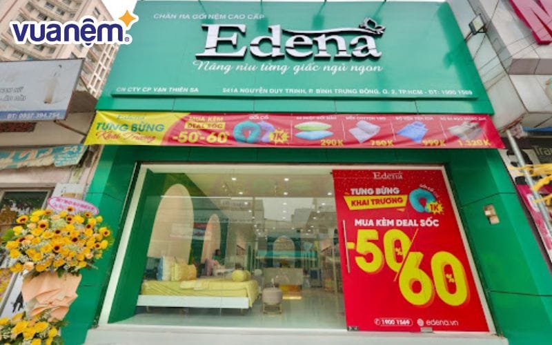 Chăn ga gối Edena có thiết kế sang trọng, đẹp mắt.