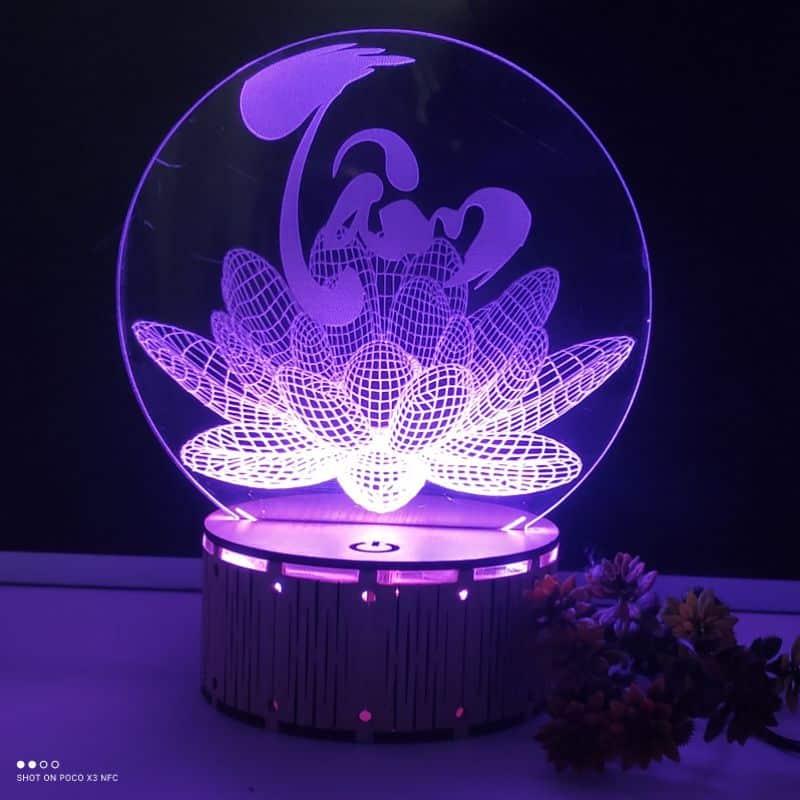 Đèn ngủ 3D hình hoa sen Tonkin Art