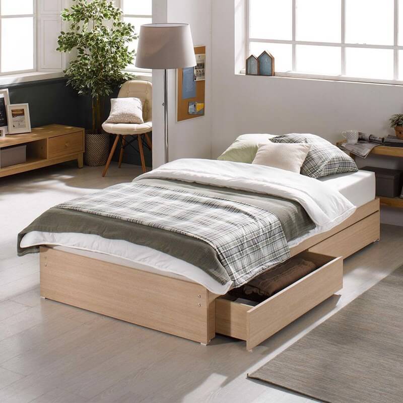 Giường gỗ không có đầu giường