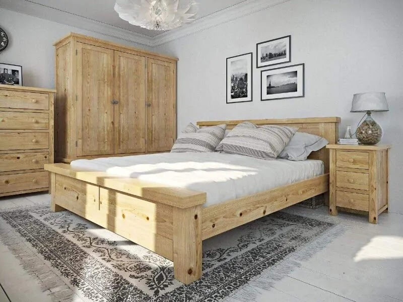 Giường ngủ gỗ thông (mẫu 2) 