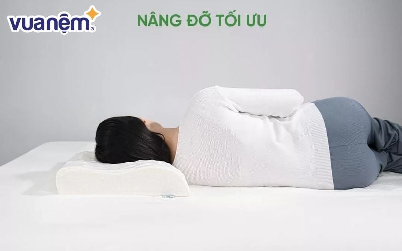 Gối cho người già chất liệu cao su massage cổ vai gáy Gummi Oren 100% thiên nhiên