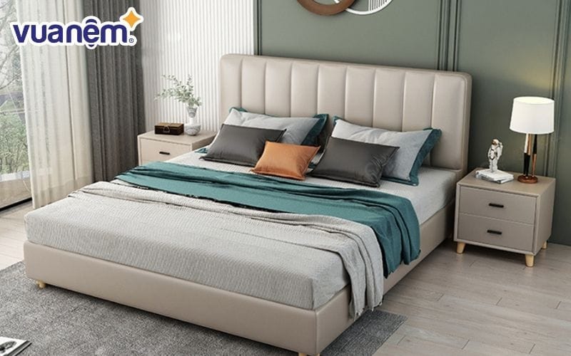 Giường bọc da/vải hiện đại