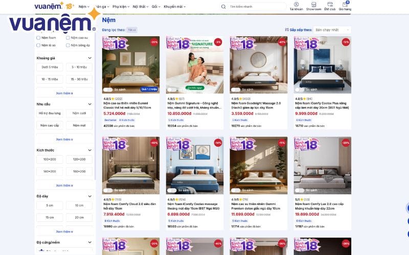 Vua Nệm là địa chỉ uy tín cung cấp các dòng nệm chính hãng