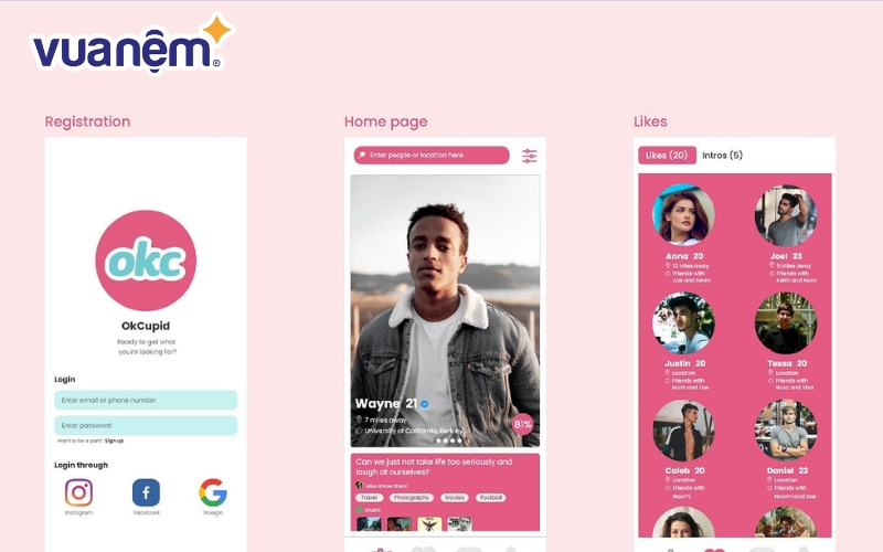 OKCUPID là ứng dụng hẹn hò nổi tiếng nhất trong vô vàn các ứng dụng hẹn hò hiện nay