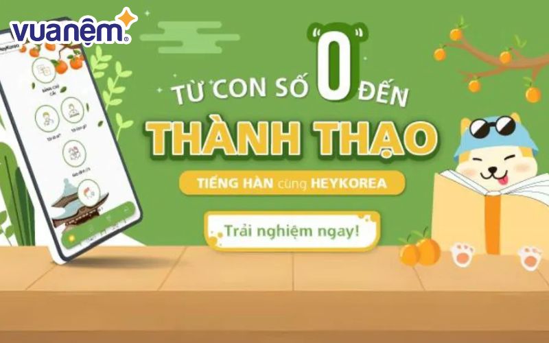 Giao diện bắt mắt, thân thiện của HeyKorea giúp học viên hứng thú hơn