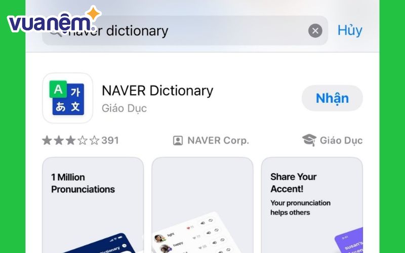 Naver là ứng dụng tìm kiếm nổi tiếng của Hàn