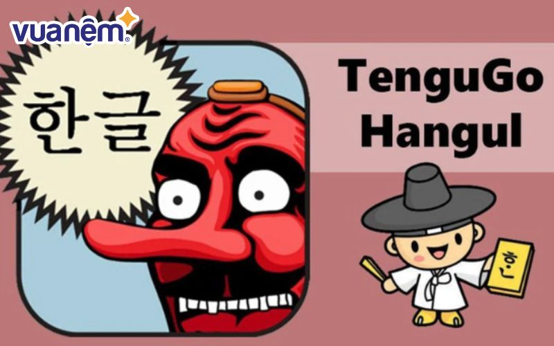 TenguGo Hangul sử dụng audio, hình ảnh minh họa miệng và lưỡi khi đọc từng chữ cái một