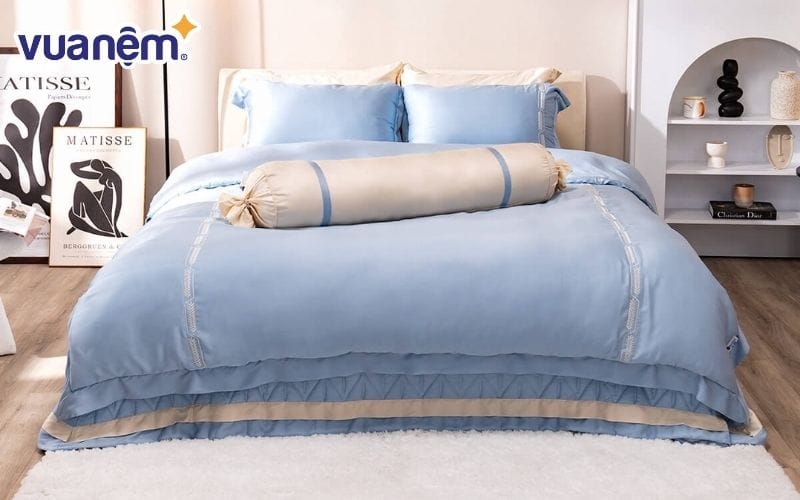 Bộ chăn ga lụa Tencel cao cấp Amando Soulmate chất lượng tại Vua Nệm