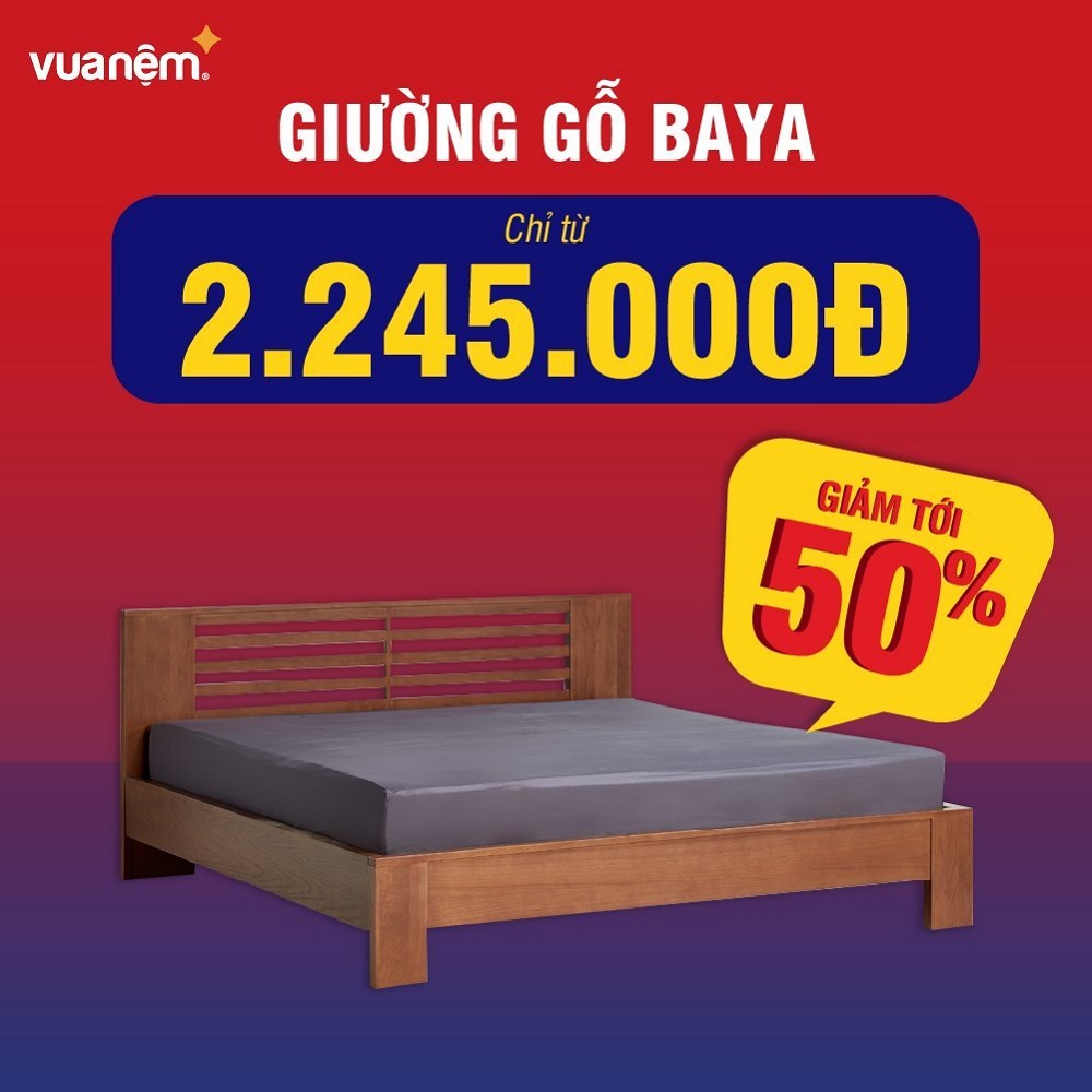 Giường gỗ Baya giảm tới 50%