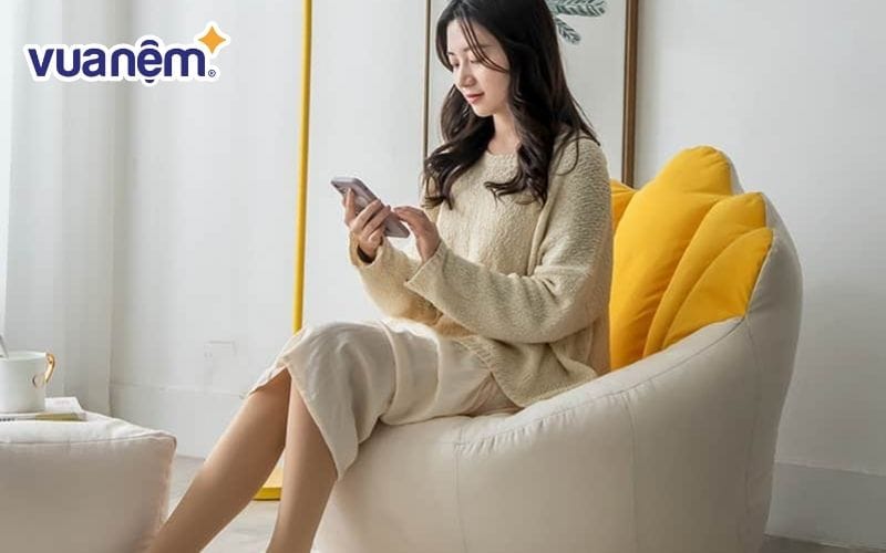 Gối lười hạt xốp mang lại cảm giác thư giãn tuyệt vời