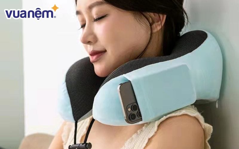 Gối chữ U văn phòng công thái học giúp cổ ở tư thế đúng, hạn chế tối đa tình trạng mỏi vai gáy
