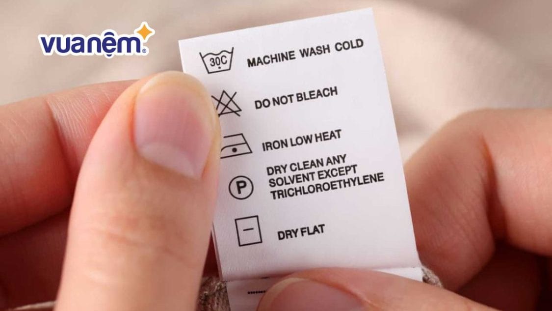 Ký hiệu giặt là trên nhãn mác chăn ga gối nệm bạn cần biết