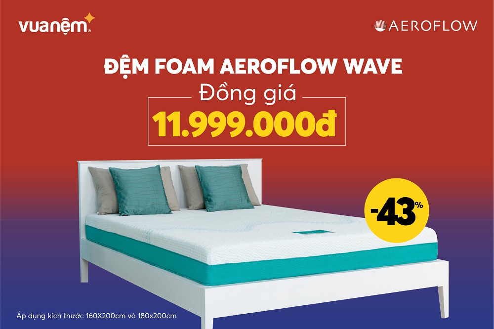 Nệm Foam Aeroflow Wave giảm giá 43%