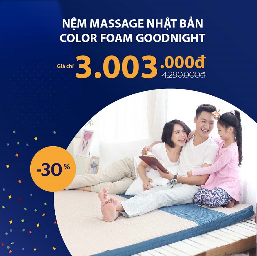Nệm Massage Nhật Bản Goodnight by Colour Foam